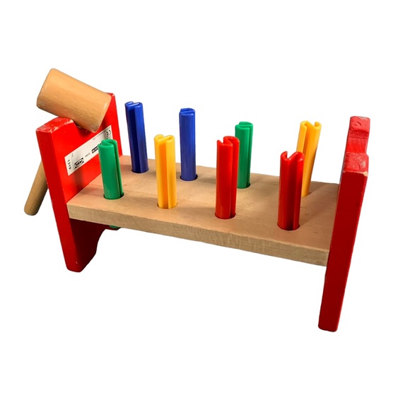 IKEA wooden hammer & peg toy - Picture 1 of 1